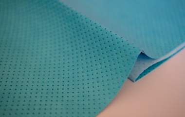 Ultrasonic laminated nonwoven composite production line at D-TEX factory
