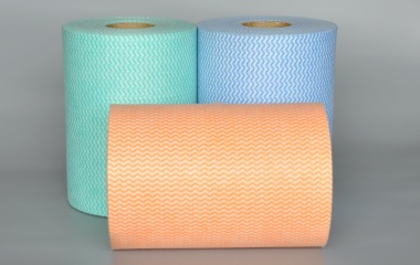 D-TEX 22 mesh colored wave-pattern spunlace nonwoven rolls for household cleaning wipes