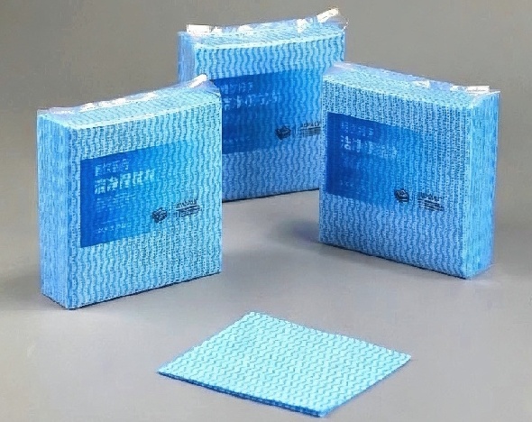 Color-coded disposable foodservice cleaning wipes in bag packaging for professional kitchen hygiene