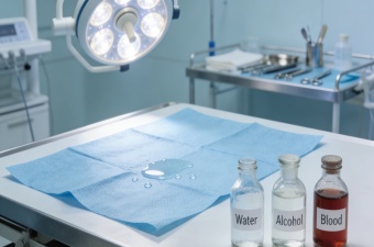 Medical tri-repellent spunlace nonwoven specialty material for healthcare protective applications